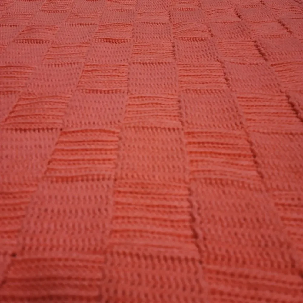 Hand crocheted boutique coral orange pink throw blanket baby blanket